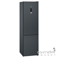 Отдельностоящий двухкамерный холодильник с нижней морозильной камерой Siemens KG39NXX306 черная сталь