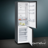 Окремий двокамерний холодильник із нижньою морозильною камерою Siemens KG39NXX306 чорна сталь