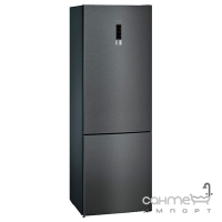 Окремий двокамерний холодильник із нижньою морозильною камерою Siemens KG49NXX306 чорна сталь