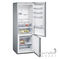 Отдельностоящий двухкамерный холодильник с нижней морозильной камерой Siemens KG56NVI30U нержавеющая сталь