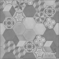 Шестиугольный керамогранит под бетон 20х23,1 Kerama Marazzi Пуату Темно-Серый SG23031N
