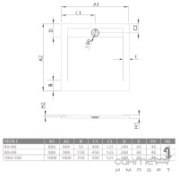 Душевой поддон из искусственного камня Radaway Teos C 100x100 HTC100100-64 черный