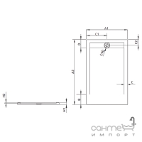 Душевой поддон из искусственного камня Radaway Teos F 210x80 HTF21080-64 черный