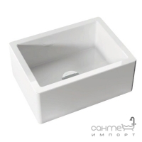 Напіввбудована керамічна кухонна мийка без переливу Kerasan Hannah Essex 5410 біла кераміка