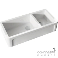 Напіввбудована керамічна кухонна мийка Kerasan Hannah Oxfordshire 5430 біла кераміка