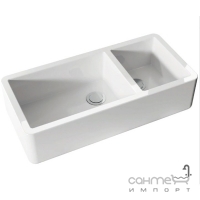Напіввбудована керамічна кухонна мийка Kerasan Hannah Oxfordshire 5431 біла кераміка