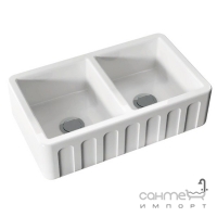 Напіввбудована керамічна кухонна мийка Kerasan Hannah Surrey 5450 біла кераміка