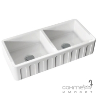 Напіввбудована керамічна кухонна мийка Kerasan Hannah Surrey 5451 біла кераміка