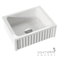 Напіввбудована керамічна кухонна мийка Kerasan Hannah Hampshire 5460 біла кераміка