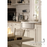 Напіввбудована керамічна кухонна мийка Kerasan Hannah Devon 5440 біла кераміка