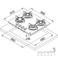 Варочная газовая поверхность Franke New Crystal FHCR 604 4G HE XS C 106.0374.282