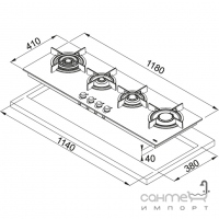 Варильна газова поверхня Franke New Crystal FHCR 1204 3G TC HE WH C 106.0374.293