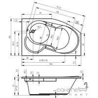 Акриловая ванна Riho Nora 160x100 (левосторонняя) BA7500500000000