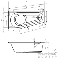 Акриловая ванна Riho Delta 160x80 (правосторонняя) BB8200500000000