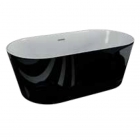 Окрема акрилова ванна Polimat Uzo 160x80 00336 біла/чорний глянець