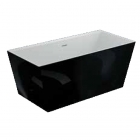 Окрема акрилова ванна Polimat Lea 170x80 00996 біла/чорний глянець 1700x800x650 мм