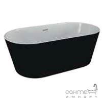 Отдельностоящая акриловая ванна Polimat Uzo 160x80 00337 белая/матовый черный