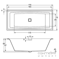 Акрилова ванна Riho Still Square 170x75 BR0200500000000