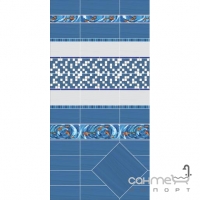Мозаичный декор 15х40 Kerama Marazzi Салерно Микс Белый/Синий 171\15042