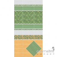 Мозаичный декор 15х40 Kerama Marazzi Салерно Микс Зеленый/Желтый 171\15043