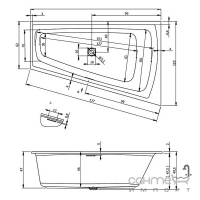 Акрилова ванна з панеллю Riho Still Smart Elite L 170x110 (лівостороння) BD1600500000000