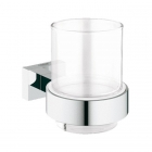 Склянка підвісна Grohe Essentials Cube 40755001 хром/прозоре скло