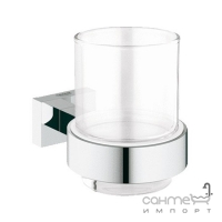 Стакан подвесной Grohe Essentials Cube 40755001 хром/прозрачное стекло