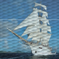 Настінне панно 90х90 (3 шт. по 30х89,5) Kerama Marazzi Майори Структура Обрізний Корабель ALDA013x13025R