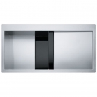 Кухонная мойка Franke Crystal Line CLV 214 127.0306.386 крыло справа, нерж.сталь/черное стекло