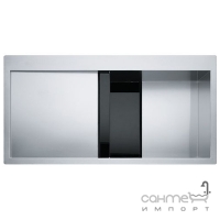 Кухонная мойка Franke Crystal Line CLV 214 127.0306.387 крыло слева, нерж.сталь/черное стекло