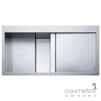 Кухонная мойка Franke Crystal Line CLV 214 127.0306.411 крыло справа, нерж.сталь/белое стекло