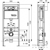 Інсталяція для підвісного унітазу TECE TECEconstruct Uni 9300093