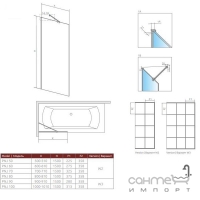 Шторка для ванной Radaway Modo New PNJ Black Factory 60 10006060-54-55 профиль черный/прозрачное стекло