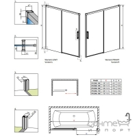 Шторка для ванни Radaway Idea PN DWJ 180 10003180-01-01R хром/прозоре скло, правостороння