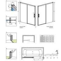 Шторка для ванни Radaway Idea Black PN DWJ 170 10003170-54-01R чорний/прозоре скло, правостороння