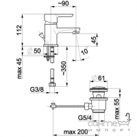 Змішувач для раковини KFA Armatura Granat 5522-815-00 хром
