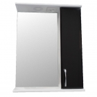 Зеркальный шкафчик правосторонний с LED-подсветкой Николь Стандарт 3-04 55 черный/белый