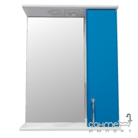 Зеркальный шкафчик правосторонний с LED-подсветкой Николь Стандарт 3-04 55 голубой/белый
