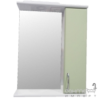 Зеркальный шкафчик правосторонний с LED-подсветкой Николь Стандарт 3-04 55 зеленый/белый