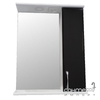 Зеркальный шкафчик правосторонний с LED-подсветкой Николь Стандарт 3-04 55 черный/белый