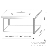 Консоль підвісна для раковини Marsan Quadro 900 хром