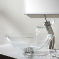 Скляна раковина на стільницю Rea Bowl REA-U0054 прозора