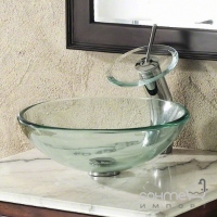 Скляна раковина на стільницю Rea Bowl REA-U0054 прозора