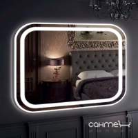 Прямоугольное зеркало со скруглёнными углами с LED подсветкой Liberta Carisma 650x600