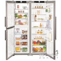 Комбінований холодильник Side-by-Side Liebherr SBSef 7343 Comfort BioFresh NoFrost (А++) сріблястий (SKef 4200 + SBNef 3200)