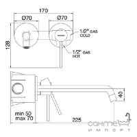 Внешняя часть смесителя для раковины скрытого монтажа Treemme Up 5776CC21 хром