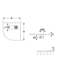 Душовий піддон Roca Terran AP1053843840110 90х90 білий