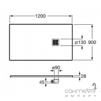 Душевой поддон Roca Terran AP014B038401500 120х90 крем