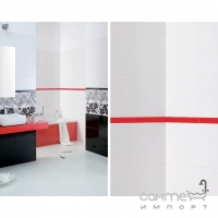 Фриз стеклянный 2,3x60 Paradyz Vivian/Purio Universal Glass Strip Rosso Темно-Красный