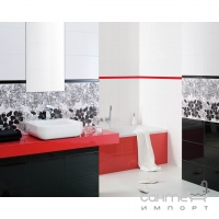 Фриз стеклянный 2,3x60 Paradyz Vivian/Purio Universal Glass Strip Rosso Темно-Красный